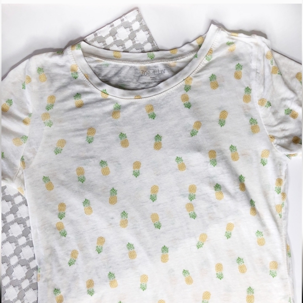 Zoe + Liv Pineapple Cotton Tee T-Shirt